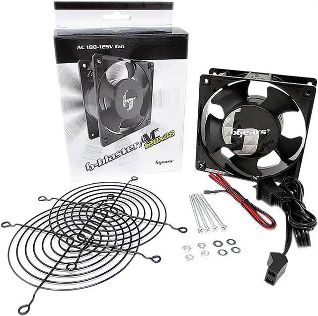 Alt view image 12 of 12 - Bgears b-Blaster-AC 100-125V 2ball bearing Heavy Duty Cast Aluminum 120mm x 38mm 2800 RPM fan