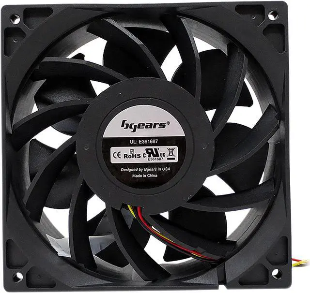 Alt view image 5 of 9 - Bgears b-Blaster 140x38mm 2 ball bearing High Speed 5200 RPM High Airflow 308 CFM 4pin 4wire PWM 12VDC fan.