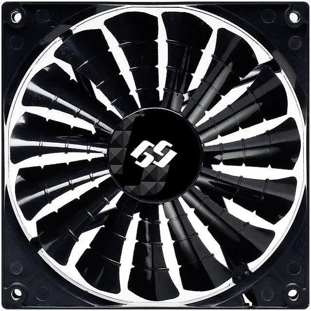 Main image of b-Shark 120mm Black fan with 15 blades design for extreme airflow at low noise level. Fan Speed at 1500 RPM at 83 CFM. Noise level at 26.5 dBA. Innovative Fluid Dynamic Bearing delivers longer life