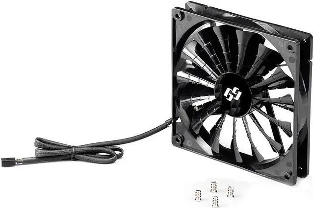 Alt view image 3 of 3 - b-Shark 120mm Black fan with 15 blades design for extreme airflow at low noise level. Fan Speed at 1500 RPM at 83 CFM. Noise level at 26.5 dBA. Innovative Fluid Dynamic Bearing delivers longer life