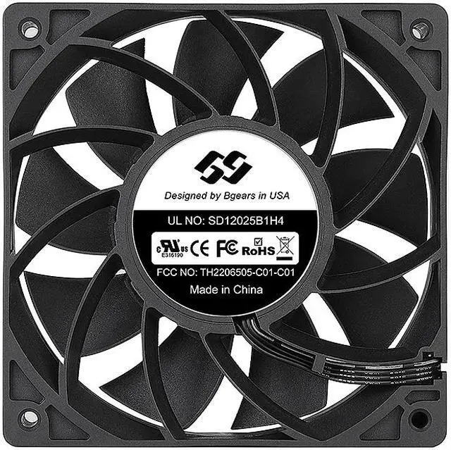 Alt view image 2 of 5 - Bgears b-BlasterPWM 120mm 2 ball bearing PWM fan with speed range from 1000 to 5000 RPM AirFlow 203 CFM 4pin 4wire PWM 12VDC fan.