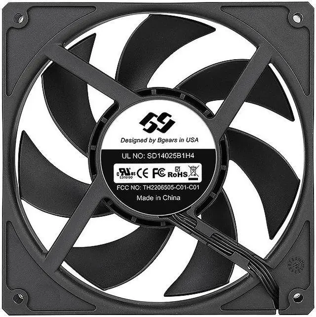 Alt view image 2 of 5 - Bgears b-BlasterPWM 140mm 2 ball bearing PWM fan with speed range from 600 to 3000 RPM AirFlow 168 CFM 4pin 4wire PWM 12VDC fan.