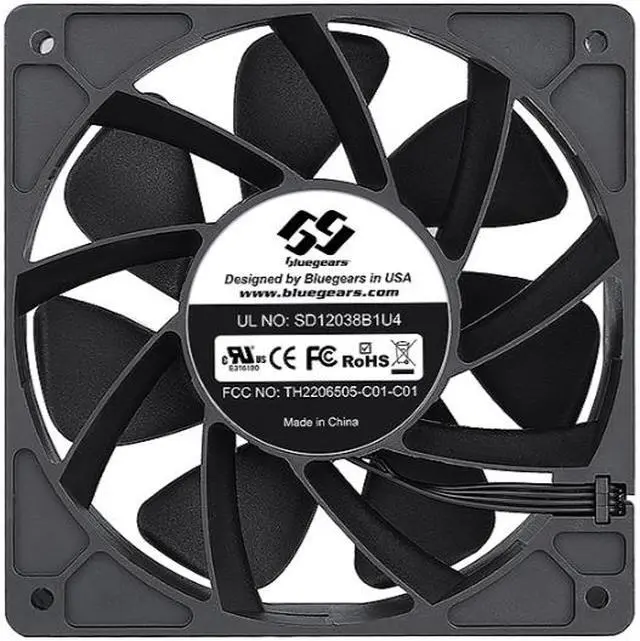 Alt view image 5 of 5 - Bgears b-BlasterPWM 120x38 mm 2 ball bearing PWM fan with speed range from 1300 to 6500 RPM AirFlow 318 CFM 4pin 4wire PWM 12VDC fan.