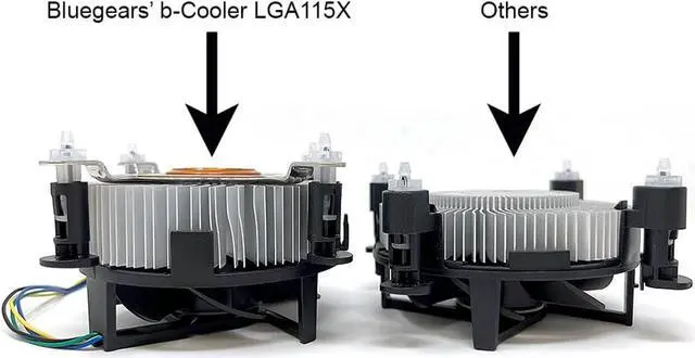 Alt view image 3 of 11 - Bluegears Bgears b-Cooler LGA115X CPU Cooler with Copper Core, 1-Inch-Thick Aluminum Heatsink, 90mm PWM fan for 90W TDP. Support motherboard for Intel CPU i3/i5/i7 with LGA 7775/1150/1151/1155/1156