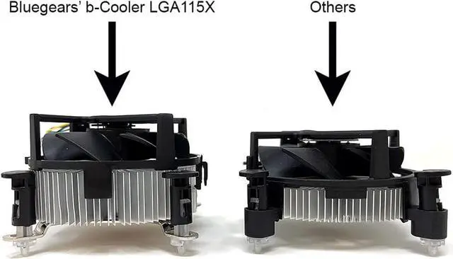 Alt view image 4 of 11 - Bluegears Bgears b-Cooler LGA115X CPU Cooler with Copper Core, 1-Inch-Thick Aluminum Heatsink, 90mm PWM fan for 90W TDP. Support motherboard for Intel CPU i3/i5/i7 with LGA 7775/1150/1151/1155/1156