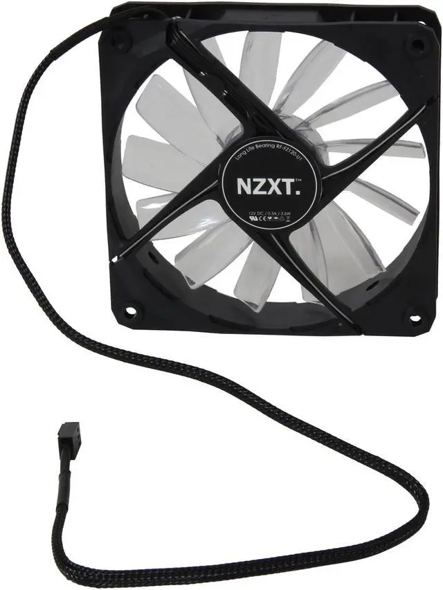 Alt view image 4 of 5 - NZXT Air Flow Series RF-FZ120-U1 Blue LED Case Fan