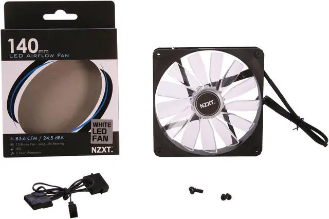 Alt view image 5 of 5 - NZXT Air Flow Series RF-FZ140-W1 140mm White LED Case Fan