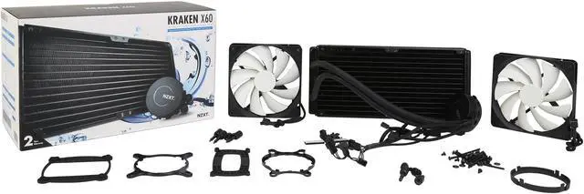 Alt view image 8 of 8 - NZXT Kraken X60 RB- RL-KRX60-01 280mm Ultra Performance Liquid CPU Cooler