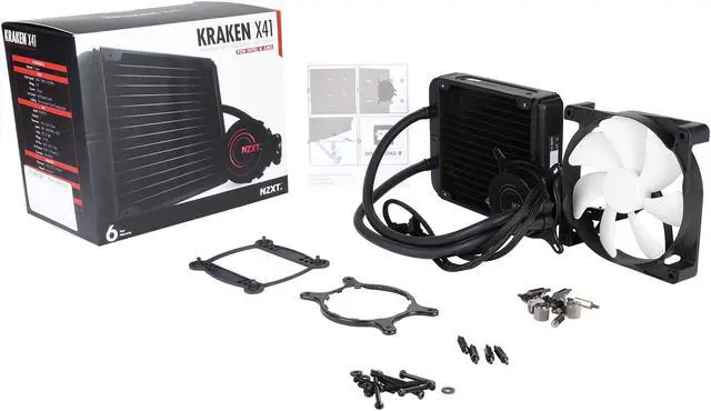Alt view image 9 of 9 - NZXT Technologies Kraken X41 140mm All-In-One Liquid Cooling System RL-KRX41-01 (Certified Refurbished)
