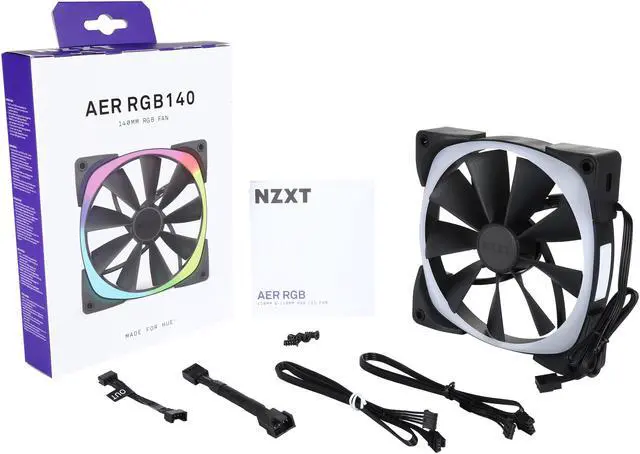 Alt view image 7 of 7 - NZXT RF-AR140-B1 140mm RGB LED Aer RGB140 Advanced RGB LED PWM Fan for HUE+ (HUE+ is required to function and sold separately.)