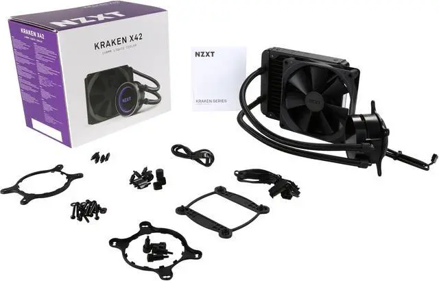 Alt view image 10 of 10 - NZXT Kraken X42 RL-KRX42-02 140mm All-In-One Water / Liquid CPU Cooling with Software Controlled RGB Lighting