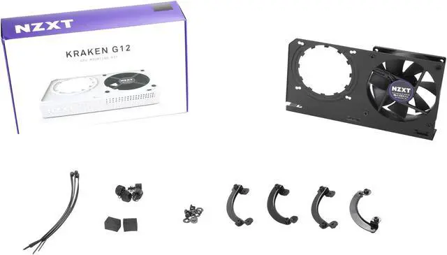 Alt view image 11 of 11 - NZXT KRAKEN G12 - GPU Mounting Kit for Kraken X Series AIO - Enhanced GPU Cooling - AMD and NVIDIA GPU Compatibility - Active Cooling for VRM - Black