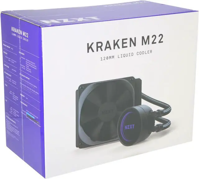Alt view image 12 of 12 - NZXT Kraken M22 120mm - All-In-One RGB CPU Liquid Cooler - CAM-Powered - Infinity Mirror Design - Reinforced Extended Tubing - Aer P120mm PWM Radiator Fan LGA 1700 Compatible