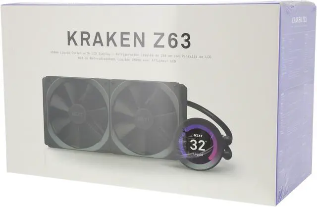 Alt view image 7 of 7 - NZXT Kraken Z Series Z63 280mm - RL-KRZ63-01 - AIO RGB CPU Liquid Cooler - Customizable LCD Display - Improved Pump - Powered by CAM V4 - RGB Connector - Aer P 140mm Radiator Fans LGA 1700 Compatible