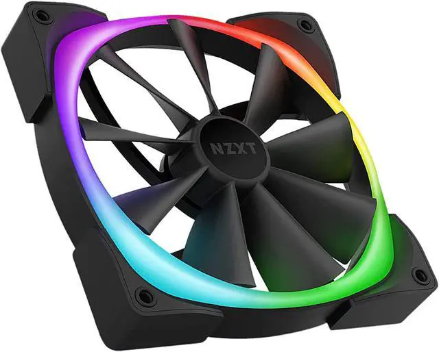 Alt view image 3 of 7 - NZXT HF-2814C-DB 140mm RGB LED Black Aer RGB 2 PWM 1500RPM Fan Twin Stater Pack