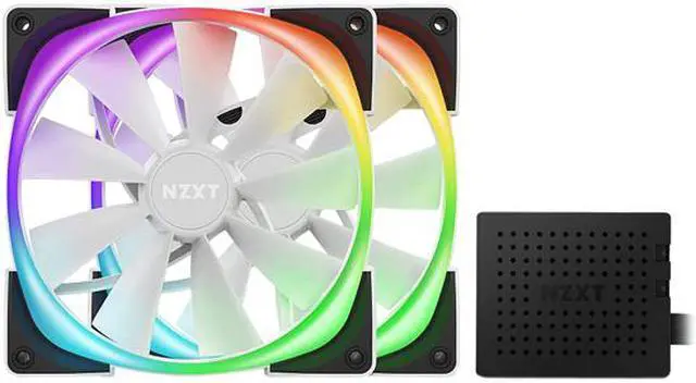 Alt view image 2 of 7 - NZXT HF-2814C-DW 140mm RGB LED White Aer RGB 2 PWM 1500RPM Fan Twin Stater Pack