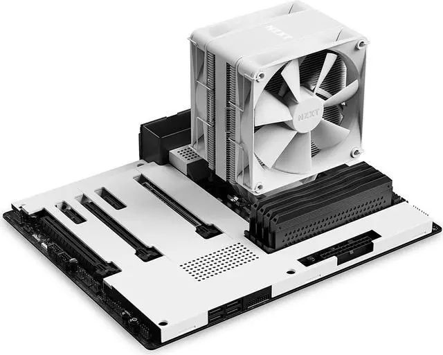 Alt view image 11 of 12 - NZXT T120 CPU Air Cooler - RC-TN120-W1 - CPU Liquid Cooler - Conductive Copper Pipes - Fluid Dynamic Bearings - AMD and Intel Compatibility - White