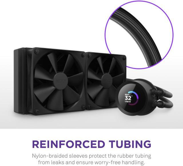 Alt view image 7 of 8 - NZXT Kraken 240mm - RL-KN240-B1 – AIO CPU Liquid Cooler - LCD Display - 2 x F120P Static Pressure Fan Radiator Fans LGA 1851/1700 / AM5 Compatible