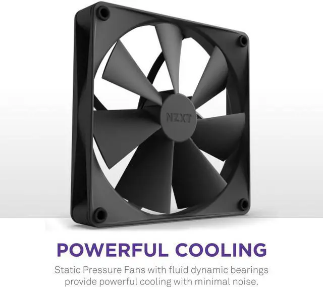 Alt view image 5 of 8 - NZXT Kraken 280mm - RL-KN280-B1 - AIO CPU Liquid Cooler - LCD Display - 2 x F140P Static Pressure Fan Radiator Fans, Intel LGA 1851/1700 & AMD AM5 Compatible