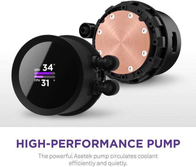 Alt view image 4 of 8 - NZXT Kraken 360mm - RL-KN360-B1 – AIO CPU Liquid Cooler - LCD Display - 3 x F120P Static Pressure Fan Radiator Fans LGA 1851,1700 / AM5 Compatible