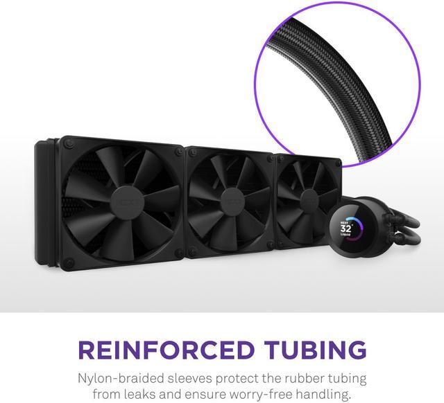 Alt view image 7 of 8 - NZXT Kraken 360mm - RL-KN360-B1 – AIO CPU Liquid Cooler - LCD Display - 3 x F120P Static Pressure Fan Radiator Fans LGA 1851,1700 / AM5 Compatible
