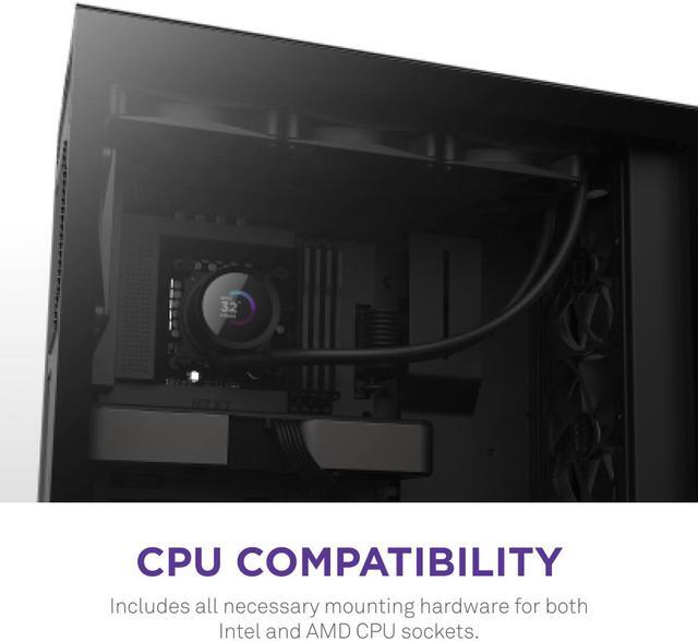 Alt view image 8 of 8 - NZXT Kraken 360mm - RL-KN360-B1 – AIO CPU Liquid Cooler - LCD Display - 3 x F120P Static Pressure Fan Radiator Fans LGA 1851,1700 / AM5 Compatible