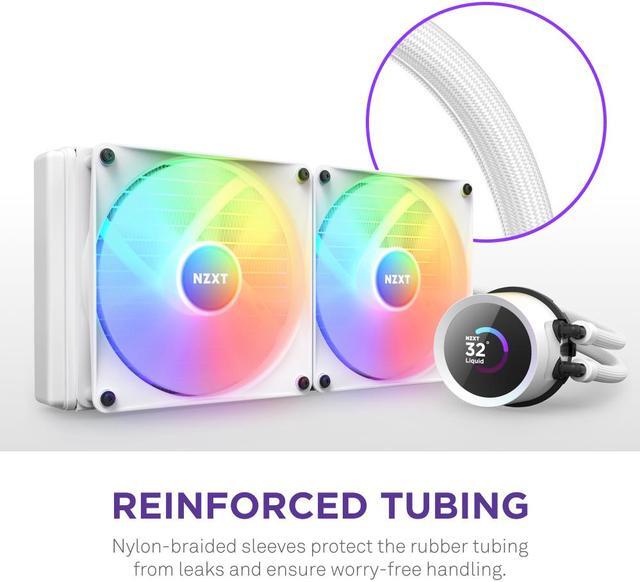 Alt view image 7 of 8 - NZXT Kraken RGB 280mm - RL-KR280-W1- AIO RGB CPU Liquid Cooler - LCD Display - 2 x F140RGB Core Fans Radiator Fans White LGA 1700 / AM5 Compatible