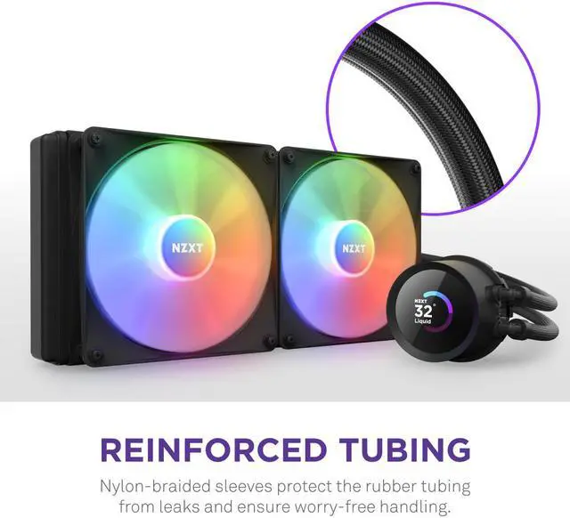 Alt view image 7 of 8 - NZXT Kraken RGB 280mm - RL-KR280-B1 - AIO RGB CPU Liquid Cooler - LCD Display - 2 x F140RGB Core Fans Radiator Fans Black LGA 1851/1700 & AMD AM5 Compatible