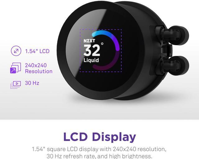 Alt view image 3 of 8 - NZXT Kraken RGB 360mm - RL-KR360-B1- AIO RGB CPU Liquid Cooler - LCD Display - 3 x F120RGB Core Fans Radiator Fans Black LGA 1851/ 1700 / AM5 Compatible
