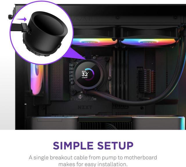 Alt view image 6 of 8 - NZXT Kraken RGB 360mm - RL-KR360-B1- AIO RGB CPU Liquid Cooler - LCD Display - 3 x F120RGB Core Fans Radiator Fans Black LGA 1851/ 1700 / AM5 Compatible