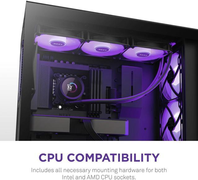 Alt view image 8 of 8 - NZXT Kraken RGB 360mm - RL-KR360-B1- AIO RGB CPU Liquid Cooler - LCD Display - 3 x F120RGB Core Fans Radiator Fans Black LGA 1851/ 1700 / AM5 Compatible