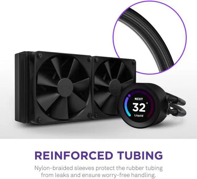 Alt view image 7 of 8 - NZXT Kraken Elite 240mm - RL-KN24E-B1 - AIO CPU Liquid Cooler - Customizable LCD Display - 2 x F120P Static Pressure Fan Radiator Fans, Intel LGA 1851/1700 & AMD AM5 Compatible