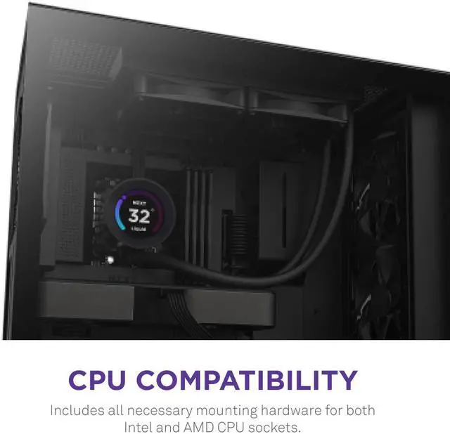 Alt view image 8 of 8 - NZXT Kraken Elite 240mm - RL-KN24E-B1 - AIO CPU Liquid Cooler - Customizable LCD Display - 2 x F120P Static Pressure Fan Radiator Fans, Intel LGA 1851/1700 & AMD AM5 Compatible