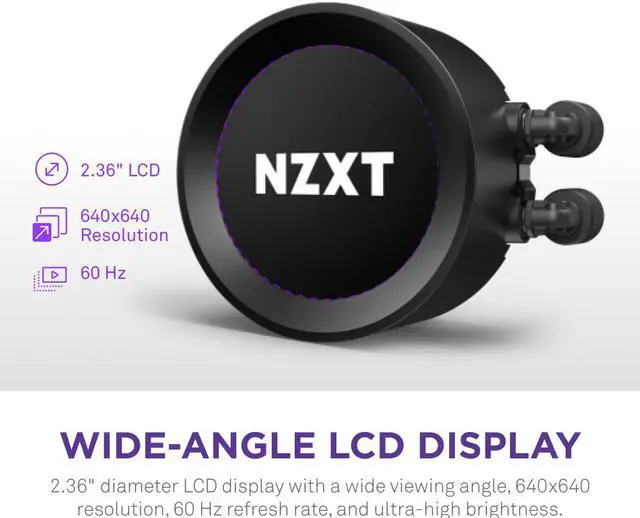 Alt view image 3 of 8 - NZXT Kraken Elite 360mm - RL-KN36E-B1 - AIO CPU Liquid Cooler - Customizable LCD Display - 3 x F120P Static Pressure Fan Radiator Fans LGA 1851,1700 / AM5 Compatible