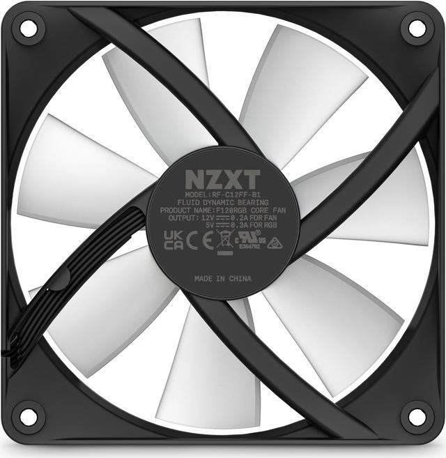Alt view image 6 of 13 - NZXT F120 RGB Core Fan - RF-C12SF-B1 - 120mm Hub-Mounted RGB Fan - Sublime RGB Lighting - PWM Control - Single, 120mm Case Fan - Black
