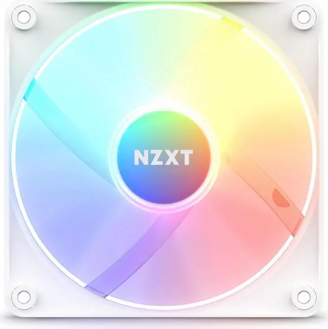 Alt view image 3 of 13 - NZXT F120 RGB Core Fan - RF-C12SF-W1 - 120mm Hub-Mounted RGB Fan - Sublime RGB Lighting - PWM Control - Single, 120mm Case Fan - White