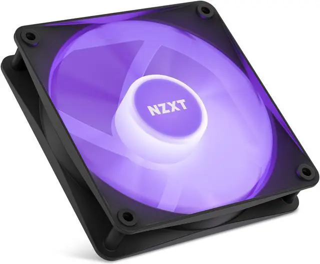 Alt view image 3 of 14 - NZXT F120 RGB Core Fan - RF-C12TF-B1 - 120mm Hub-Mounted RGB Fan - Sublime RGB Lighting - PWM Control - Triple, 120mm Case Fan - Black