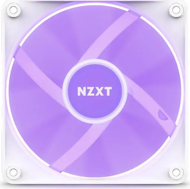 Alt view image 4 of 14 - NZXT F120 RGB Core Fan - RF-C12TF-W1 - 120mm Hub-Mounted RGB Fan - Sublime RGB Lighting - PWM Control - Triple, 120mm Case Fan - White