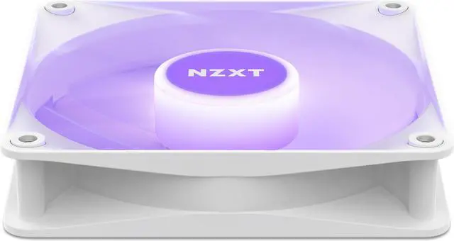 Alt view image 5 of 14 - NZXT F120 RGB Core Fan - RF-C12TF-W1 - 120mm Hub-Mounted RGB Fan - Sublime RGB Lighting - PWM Control - Triple, 120mm Case Fan - White