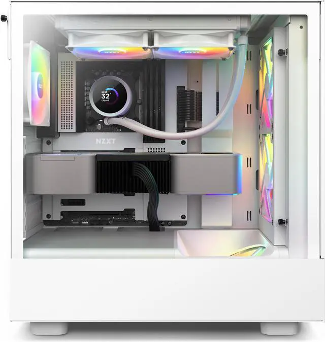 Alt view image 10 of 14 - NZXT F120 RGB Core Fan - RF-C12TF-W1 - 120mm Hub-Mounted RGB Fan - Sublime RGB Lighting - PWM Control - Triple, 120mm Case Fan - White
