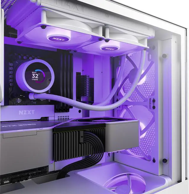 Alt view image 13 of 14 - NZXT F120 RGB Core Fan - RF-C12TF-W1 - 120mm Hub-Mounted RGB Fan - Sublime RGB Lighting - PWM Control - Triple, 120mm Case Fan - White