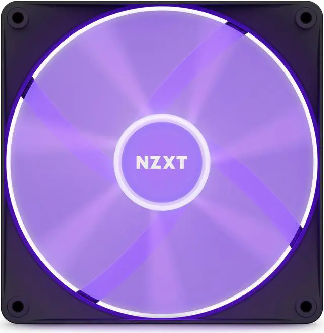 Alt view image 4 of 14 - NZXT F140 RGB Core Fan - RF-C14DF-B1 - 140mm Hub-Mounted RGB Fan - Sublime RGB Lighting - PWM Control - Double, 140mm Case Fan - Black