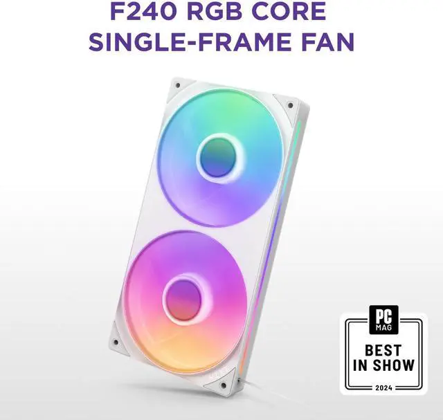 Main image of NZXT F240 RGB CORE RF-U24HF-W1 240mm RGB LED Single-Frame RGB Fan Unit