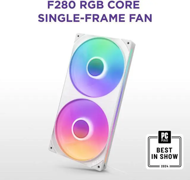 Main image of NZXT F280 RGB CORE RF-U28HF-W1 280mm RGB LED Single-Frame RGB Fan Unit