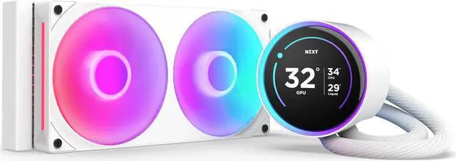 Main image of KRAKEN ELITE RGB 240 WHITE AIO LIQUID COOLER WITH IPS LCD & STATIC PRESSURE FANS Intel Socket LGA 1851, 1700 & 1200/115X AMD Socket AM5, AM4