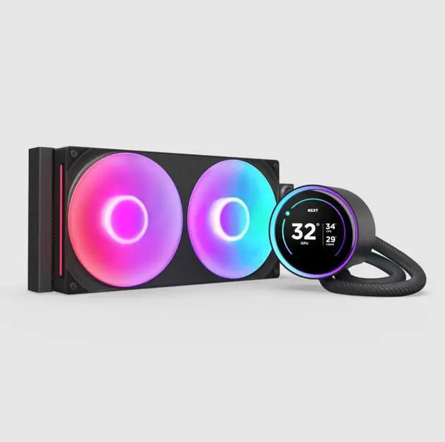 Main image of KRAKEN ELITE RGB 280 BLACK AIO LIQUID COOLER WITH IPS LCD & STATIC PRESSURE FANS Intel Socket LGA 1851, 1700 & 1200/115X AMD Socket AM5, AM4