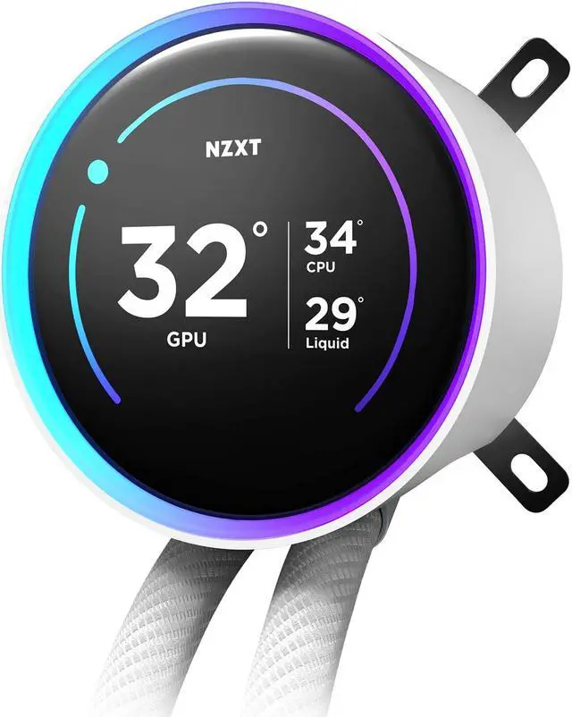 Alt view image 3 of 8 - KRAKEN ELITE RGB 280 WHITE AIO LIQUID COOLER WITH IPS LCD & STATIC PRESSURE FANS Intel Socket LGA 1851, 1700 & 1200/115X AMD Socket AM5, AM4