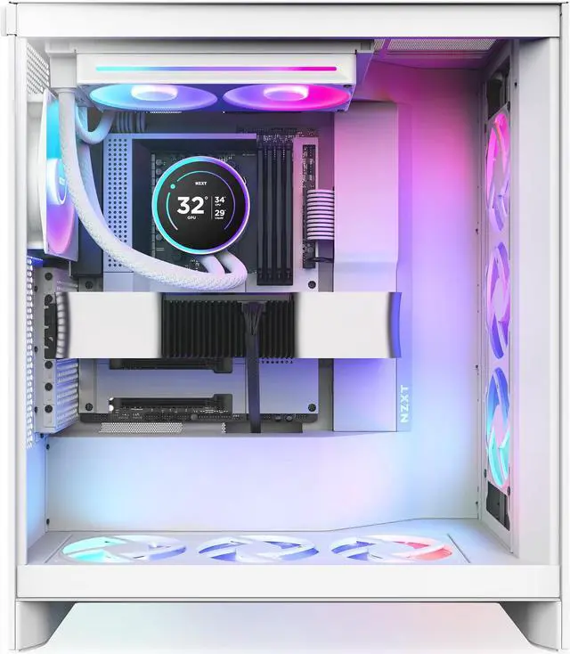 Alt view image 6 of 8 - KRAKEN ELITE RGB 280 WHITE AIO LIQUID COOLER WITH IPS LCD & STATIC PRESSURE FANS Intel Socket LGA 1851, 1700 & 1200/115X AMD Socket AM5, AM4
