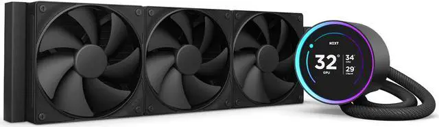 Main image of KRAKEN ELITE 360 BLACK AIO LIQUID COOLER WITH IPS LCD & STATIC PRESSURE FANS Intel Socket LGA 1851, 1700 & 1200/115X AMD Socket AM5, AM4