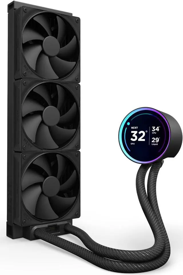 Alt view image 8 of 8 - KRAKEN ELITE 360 BLACK AIO LIQUID COOLER WITH IPS LCD & STATIC PRESSURE FANS Intel Socket LGA 1851, 1700 & 1200/115X AMD Socket AM5, AM4